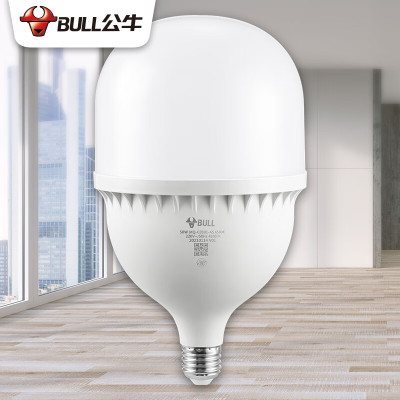 公牛(BULL)LED灯泡 E27螺口高亮柱形灯 厂房车间商超食堂 50W 白光6500K MQ-C050C-AS