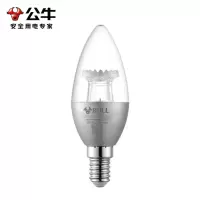 公牛 MQ-D005B-BS E14 LED灯泡5W 银色蜡烛泡6500K (日光色)