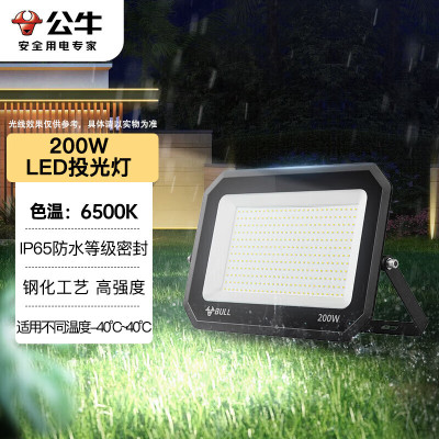 公牛 LED投光灯户外庭院工厂园林投影灯 万匠系列 MG-D200A-AE 200W 6500K IP65