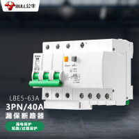公牛(BULL)C型电子式AC断路器漏电保护 LBE5-63A 400V 63A 40A 1 4500A c 5