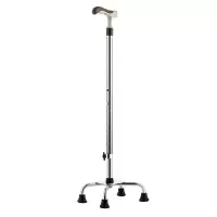 鱼跃(yuwell)四脚拐杖中老人手杖医用骨折防滑摔拐棍康复辅助助行器 YU852(四角固定)