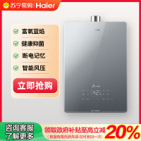 海尔(Haier)16升水伺服恒温燃气热水器JSQ31-16KL5锦绣U1无级变频五段微火控温全新密闭稳燃舱[全屋热水]