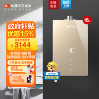 能率(NORITZ) 16升燃气热水器 全屏玻璃面板 综合降噪 全屋智能恒温 天燃气强排式 16EP5FEX 时尚高端