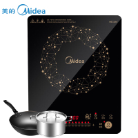 美的(Midea)电磁炉C21-WT2118家用大功率猛火爆炒火锅炉匀火智能定时多档火力10大功能调节(炒锅+汤锅)