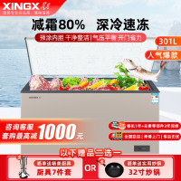 星星(XINGX) 301L 家用冷柜 卧式冷柜 商厨商用保鲜设备 冰柜 安全圆角 微霜系统节能省电BD/BC-301R