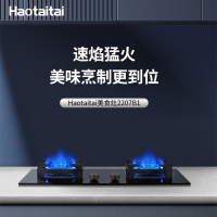 Haotaitai家用燃气灶具JZY-2207B1(液化气) 黑色防爆钢化玻璃面板 4.5kW大火力一级能效