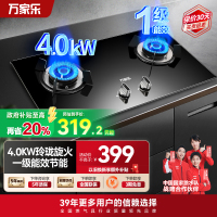 万家乐 燃气灶煤气灶灶台嵌两用灶具 4.0kw烈火燃气灶 煤气灶 钢化玻璃双灶嵌入式 液化气JZY-KA031B