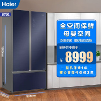 海尔(Haier)570升 对开门冰箱 全空间保鲜 母婴空间 双重杀菌 家用电冰箱 BCD-570WLHSS17B2U1