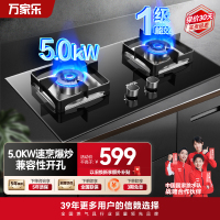 万家乐JZY-AY8燃气灶家用厨房台嵌两用液化气煤气双灶5.0KW大火力兼容性开孔安装不受限一级能效节能