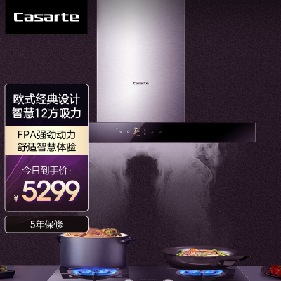 海尔/卡萨帝(Casarte)美食家系列欧式抽油烟机CXW-219-CT18EGU1 智慧12方 烟灶联动技术 深腔直吸