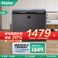 海尔(Haier)215升家用卧式冰柜冷柜小冰箱 冷藏植萃净味 晶釉蓝闪粉彩晶门体 FCD-215GHXEPG