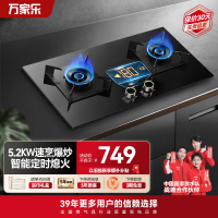 万家乐JZT-AY8A天然气定时燃气灶家用厨房台嵌两用双灶5.2KW高效极火一级能效节能