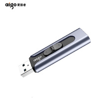 爱国者(aigo)U335优盘 128GB 蓝色USB3.0 金属推拉款 U盘 时尚高速