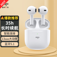 爱国者(aigo)T50 白色真无线蓝牙耳机通话音乐降噪 蓝牙5.1 半入耳游戏运动跑步耳机