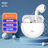爱国者(aigo)T16 白色半入耳式蓝牙耳机降噪 无线蓝牙5.1 超耳长续航跑步运动耳机触控通话游戏耳机