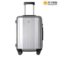 惠普(HP)4WD13PA 20英寸银色拉杆箱PC+ABS商务旅行箱行李箱男万向轮TSA密码锁