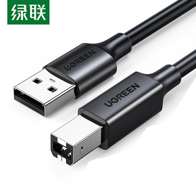 绿联 USB打印线 方口USB2.0 10327 黑色 2米