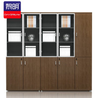 黎明 办公柜五门玻璃文件柜板式档案资料储物员工柜右5门 BTB05-5 200*40*180cm