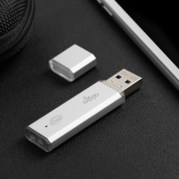 爱国者(aigo)U320优盘 32GB 银色USB3.0 小巧便携闪充金属亮银U盘