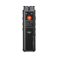 爱国者(aigo)R2210 32G专业录音笔 一键录音智能专业录音高清降噪录音器 学习会议培训采访 黑色