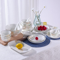 爱依瑞斯 AS-D3906H 梦幻花影39头陶瓷餐具