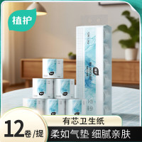 植护 气垫有芯卫生纸卷纸碎冰蓝系列100mm*120mm/5层 125g 12卷*1提