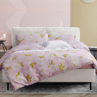 [八钢专用]水星家纺LV合作设计师——联名款·茶花荼蘼四件套200cm*230cm