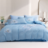 水星家纺磨毛大平网数码印花四件套—亭台初夏200cm*230cm