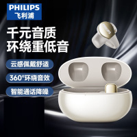 飞利浦(PHILIPS)TAT2719白色 骨传导概念挂耳式耳夹式真无线蓝牙耳机 高端运动通话降噪
