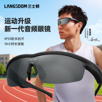 兰士顿(LANGSDOM) AirNova 蓝牙耳机智能音频眼镜一体式音乐通话户外运动跑步骑行 暗夜黑