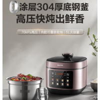 苏泊尔(SUPOR)SY-50FC21 电压力锅 0涂层不锈钢内胆家用 5L大容量2-6人 70KPa高压全自动智能预约