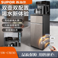 苏泊尔(SUPOR)SW-CBJ30 茶吧机 银棕色 家用饮水机智能遥控六段控温大容量多功能立式泡茶机6小时