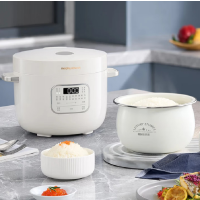 摩飞电器(MORPHY RICHARDS) MR8502 椰奶白 电饭煲2-4人 0氟涂层珐琅内胆加厚铁釜不粘锅2.5L