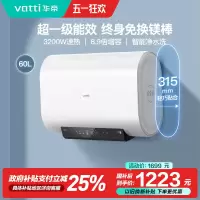 华帝(vatti)60升一级能效扁桶家用电热水器洗澡出水断电双胆储水式速热DDF60-i14241M