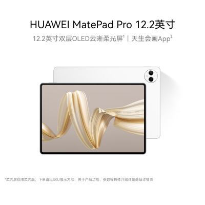 HUAWEI MatePad Pro 12.2英寸 12GB+256GB 宣白 华为平板电脑双层OLED云晰柔光屏办公创作学习