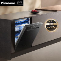 松下(Panasonic)NP-F89K1M9 鲸系列19套嵌入式洗碗机135度烘干纳诺怡X除菌30天存储