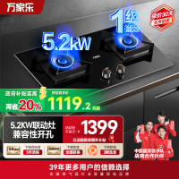 万家乐燃气灶 5.2kw大火力天然气灶 智能定时灶嵌入式灶烟灶联动全进风台嵌两用可调节开孔JZT-AY9天然气