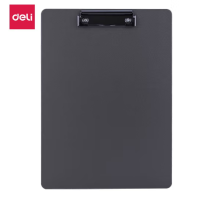得力(deli)书写板夹 金属强力夹塑料菜单夹 多功能写字垫板 办公用品 64502 A4高档款 黑色