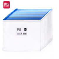 得力(deli)12只A4透明拉链袋 小学生文件袋 试卷发票收纳 拉边袋 办公学习用品 单色随机5526