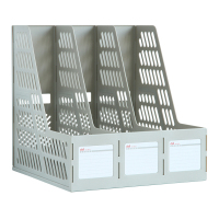 得力9833三联文件框,办公室收纳文件归类(灰白)(只)