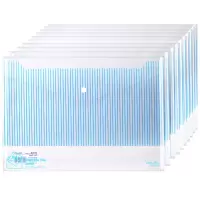 得力(deli)10只A4加厚文件袋 条纹透明按扣资料袋会议袋 文件保护 票据试卷收纳袋 5630