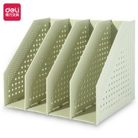 得力(deli)因为遇见你王源同款可折叠四联文件框 档案报告学生书立 拉伸式便捷安装文件架 绿色79001