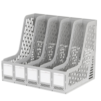 得力9838五联文件框分类方便 镂空设计 简洁大方 (灰)(只)