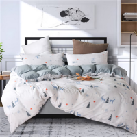 可欣家纺 四件套 水洗棉面料,天然褶皱纹理 优眠水洗套件 盛夏光年