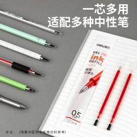 得力(deli)0.5mm 水笔签字笔 红色中性笔笔芯子弹头替芯 34567/6600/Q7适用 20支/盒6916