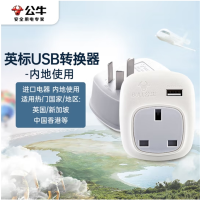 公牛(BULL)国标转英标/电源转换器插座/转换插头/ 适合内地使用 带USB口 GN-911CE