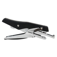 得力(deli) 手握式金属订书机 省力订书器手持手拿手捏外卖订书机 黑色 0329