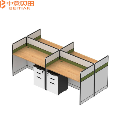 中意贝田 BT-MGS003 简约现代职员卡位时尚白色屏风工作直型办公员工桌椅