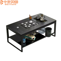 中意贝田 BT-CY010 办公室门店会客简约火烧石岩板功夫茶几茶台带电磁炉一体