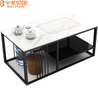中意贝田 BT-C02办公室岩板茶几多功能带电磁炉一体茶台
